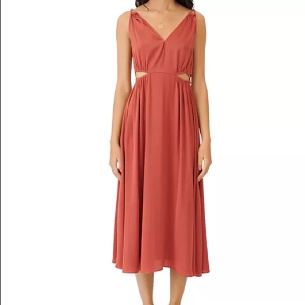 Maje
Rune Cutout Midi Dress in Terracotta